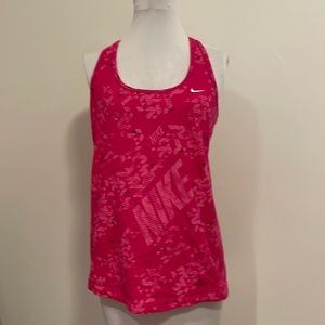 Ladies Nike Racerback with Built-in bra Athletic tank Hot Pink!
